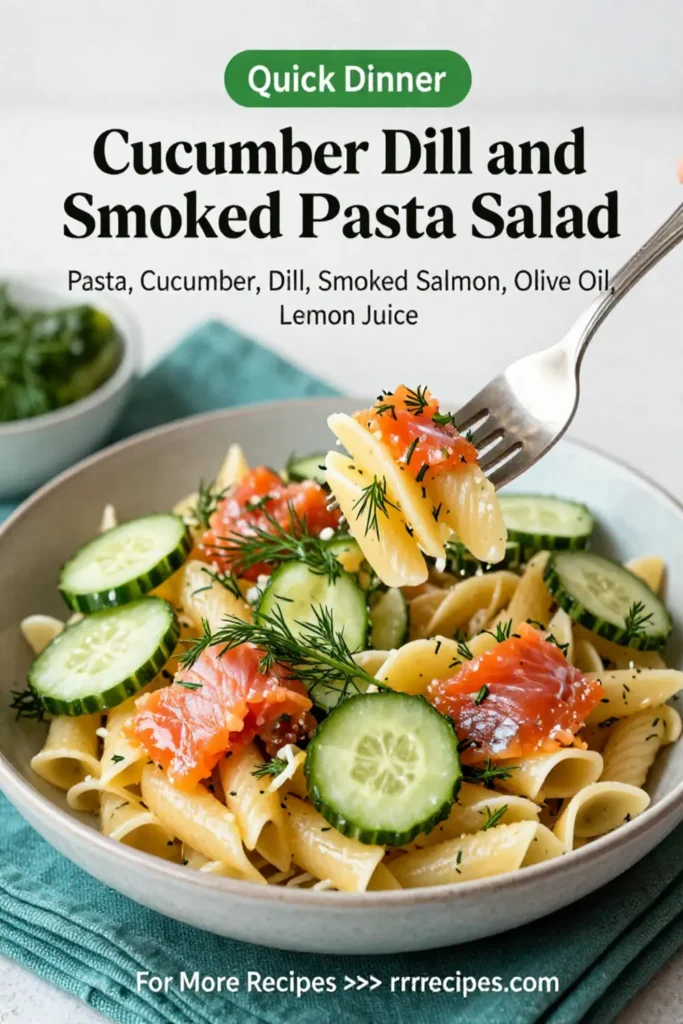 Pasta Salad Recipes: Cucumber Dill and Smoked Salmon Pasta Salad in 20 Minutes