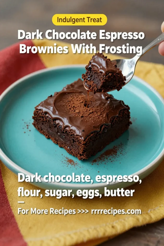 Dark Chocolate Espresso Brownies With Frosting