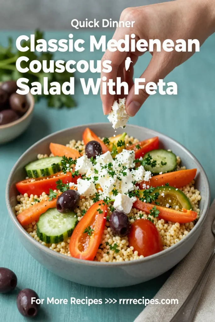 Classic Mediterranean Couscous Salad With Feta