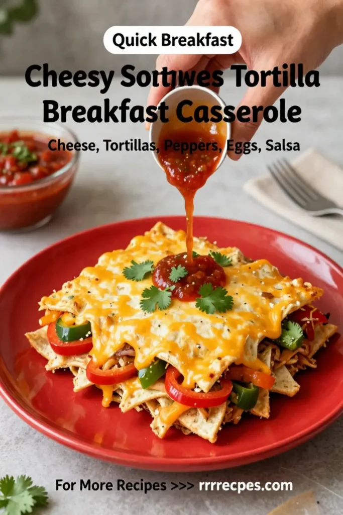 Cheesy Southwest Tortilla Breakfast Casserole