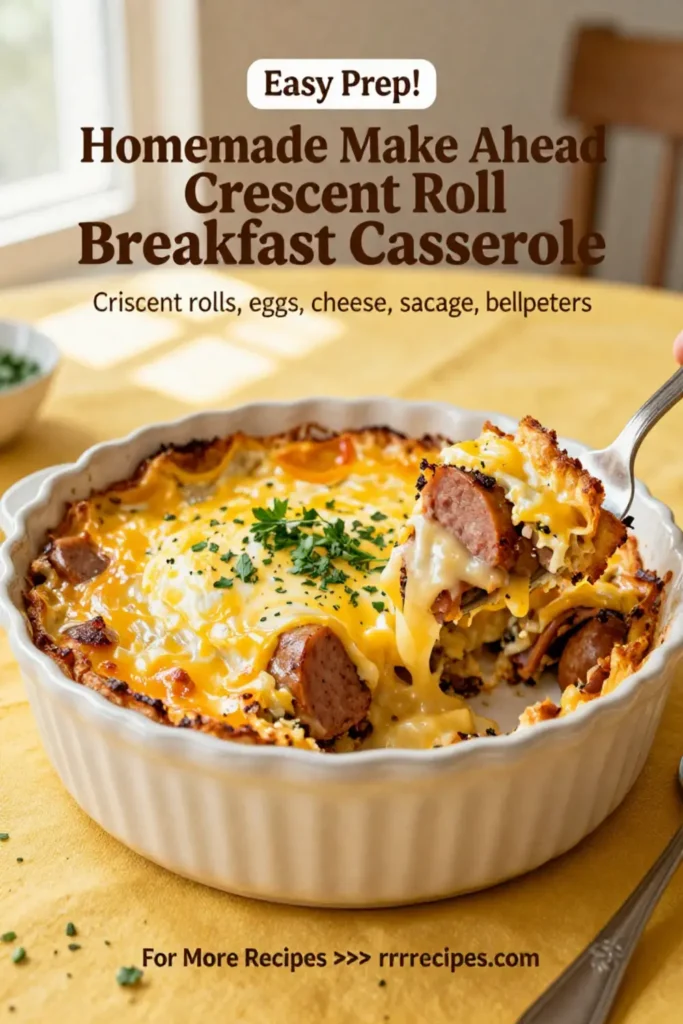 Homemade Make Ahead Crescent Roll Breakfast Casserole