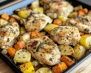 Healthy Dinner Recipes: One Pan Honey Garlic Chicken and Vegetables in 25 Minutes