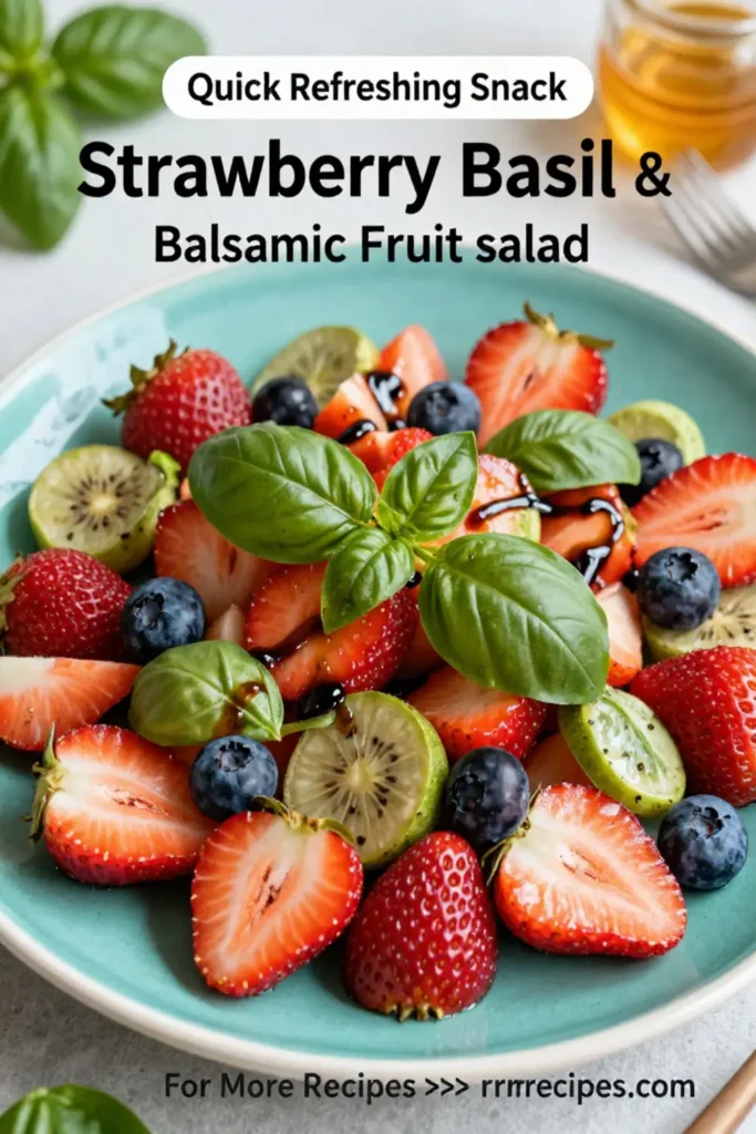 Fruit Salad: Strawberry Basil and Balsamic Fruit Salad in 10 Minutes