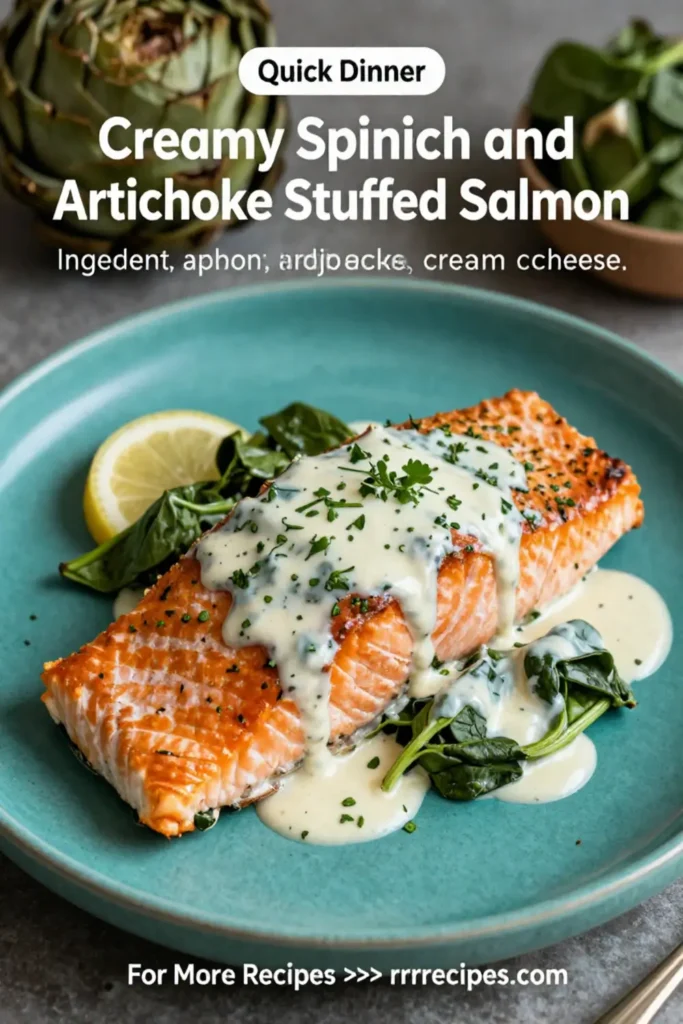 Dinner Ideas: Creamy Spinach and Artichoke Stuffed Salmon in 25 Minutes