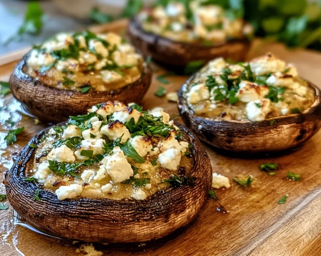 Healthy Dinner Recipes: Mediterranean Stuffed Portobello Mushrooms With Feta in 25 Minutes