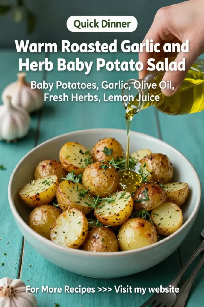 Potato Salad: Warm Roasted Garlic and Herb Baby Potato Salad in 25 Minutes