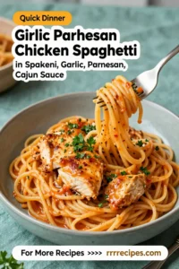 Garlic Parmesan Chicken Spaghetti in Spicy Cajun Cream Sauce