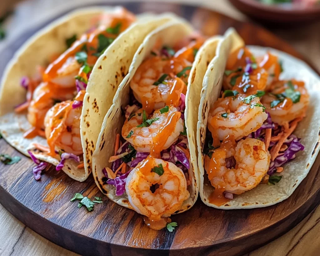 Shrimp Recipes: Bang Bang Shrimp Tacos With Sriracha Slaw in 20 Minutes