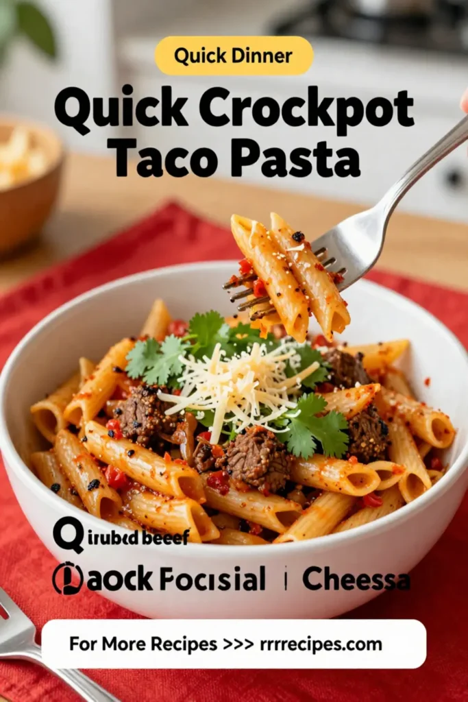 Quick Crockpot Taco Pasta