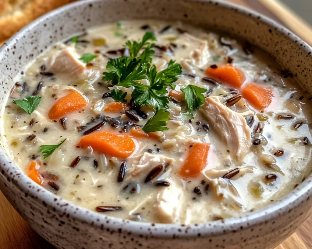 Dinner Recipes: Creamy Chicken and Wild Rice One Pot Soup in 30 Minutes