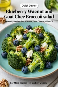 Broccoli Salad: Blueberry Walnut and Goat Cheese Broccoli Salad in 15 Minutes