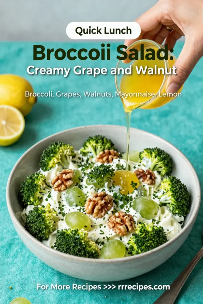 Broccoli Salad: Creamy Grape and Walnut Broccoli Salad in 15 Minutes