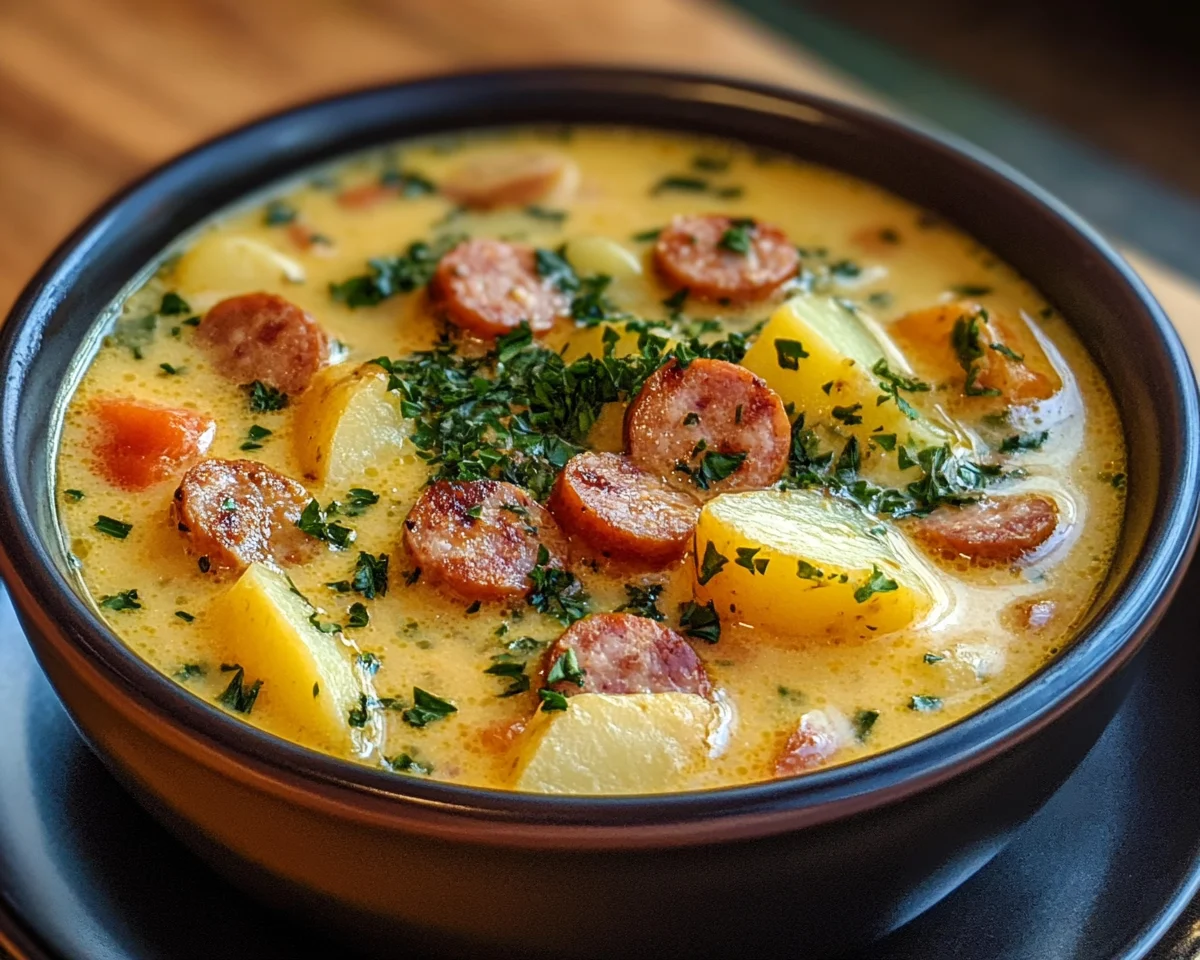 Easy Dinner Ideas: Creamy Smoked Sausage and Potato Soup in 25 Minutes