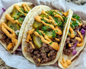 Dinner Ideas: Smash Burger Tacos With Pickles and Special Sauce in 20 Minutes
