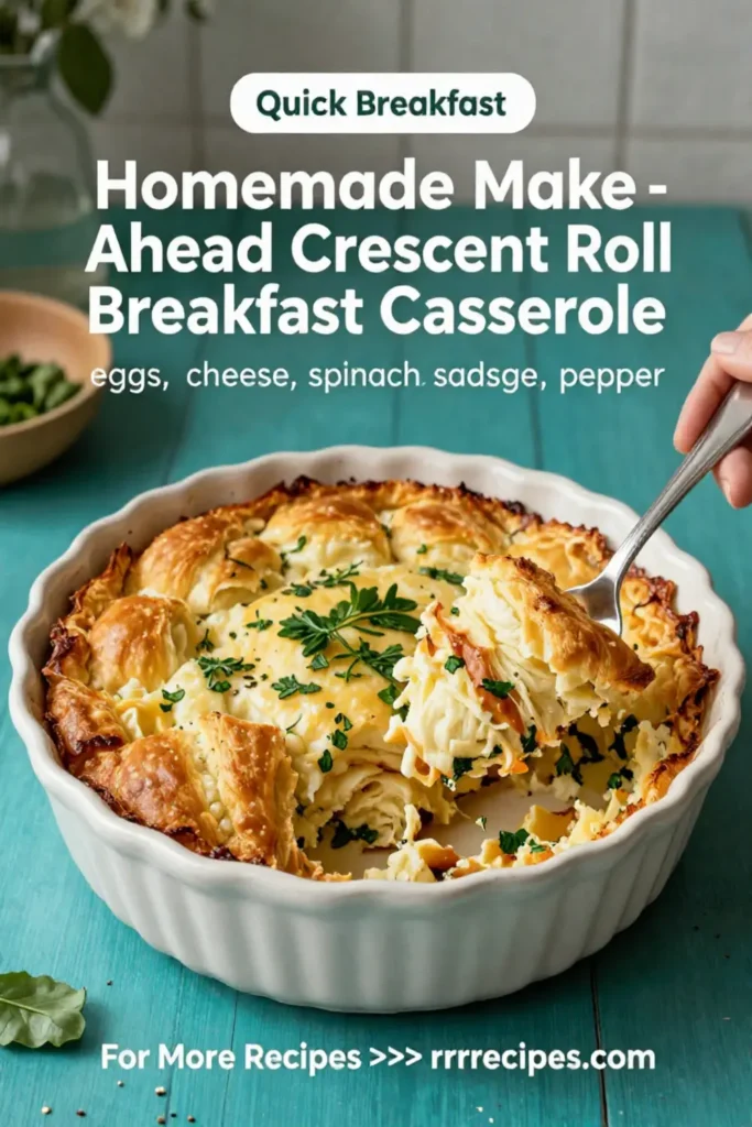 Homemade Make Ahead Crescent Roll Breakfast Casserole