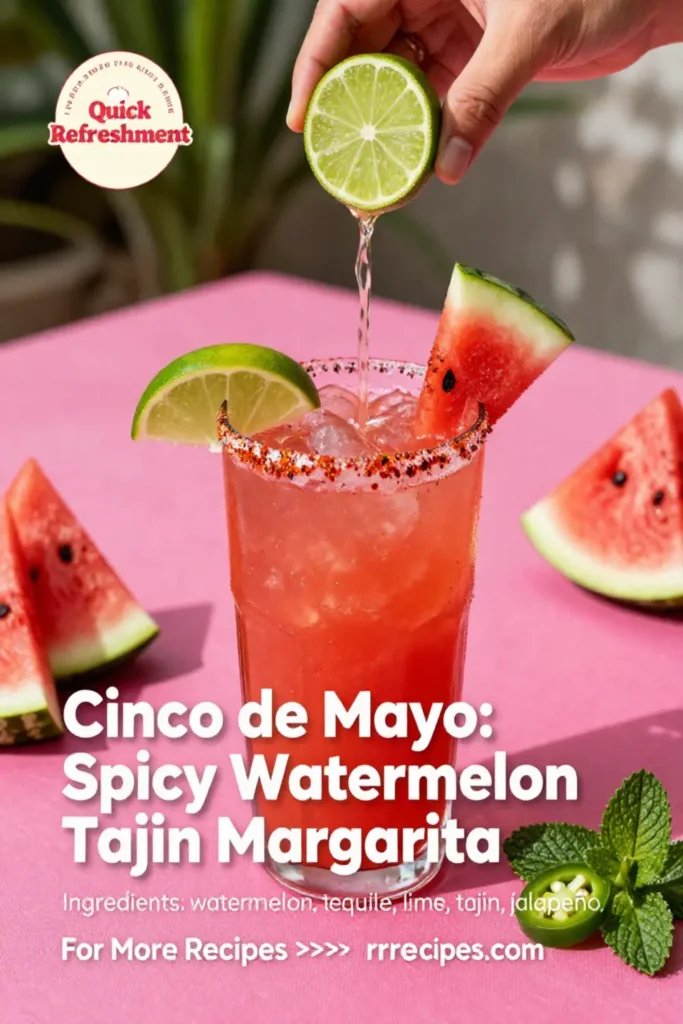 Cinco de Mayo: Spicy Watermelon Tajin Margarita for Cinco de Mayo in 10 Minutes