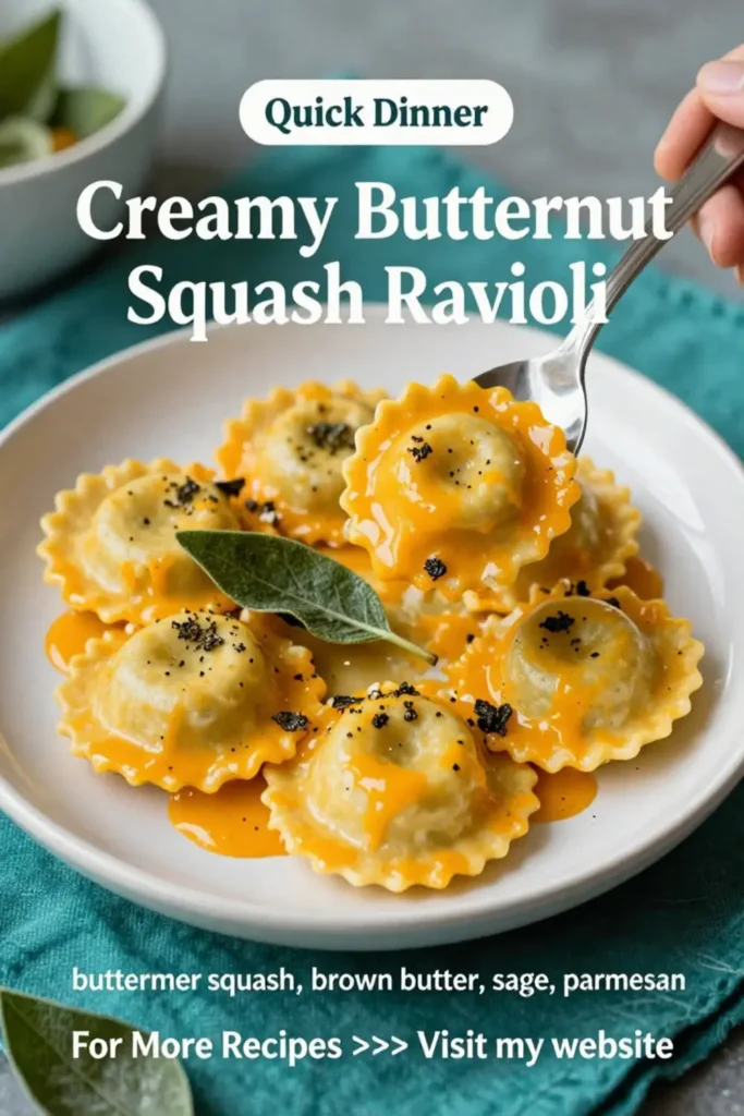 Dinner Ideas: Creamy Butternut Squash Ravioli With Brown Butter Sage in 25 Minutes