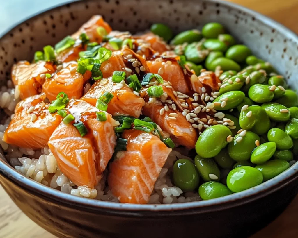 Salmon: Teriyaki Salmon Rice Bowl With Edamame and Sesame in 20 Minutes