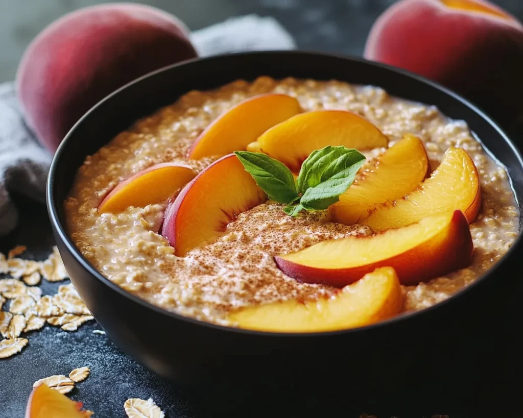 Overnight Oats: Peach Cobbler Overnight Oats With Brown Sugar in 5 Minutes