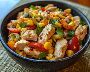Chicken Salad Recipe: Cajun Chicken Salad With Corn and Bell Pepper in 15 Minutes