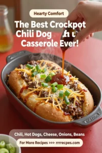 The Best Crockpot Chili Dog Casserole Ever!