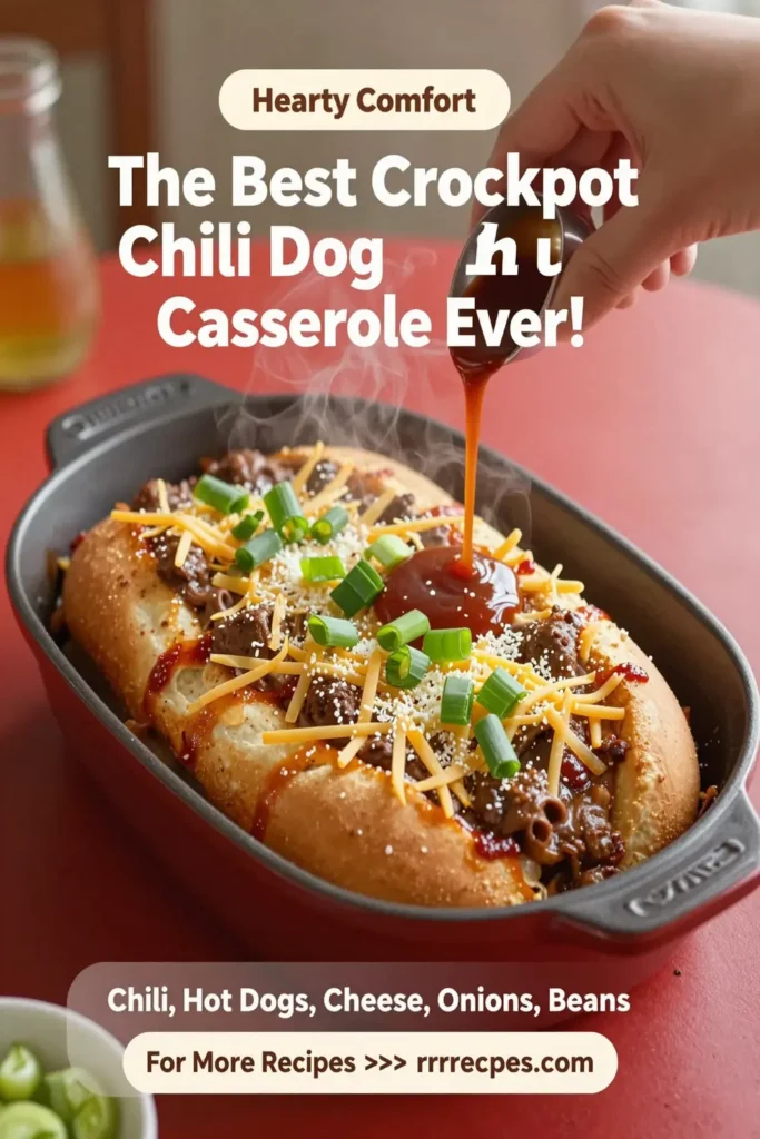 The Best Crockpot Chili Dog Casserole Ever!