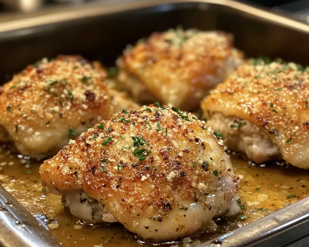 Chicken Thigh Recipes: Crispy Baked Garlic Parmesan Chicken Thighs in 30 Minutes