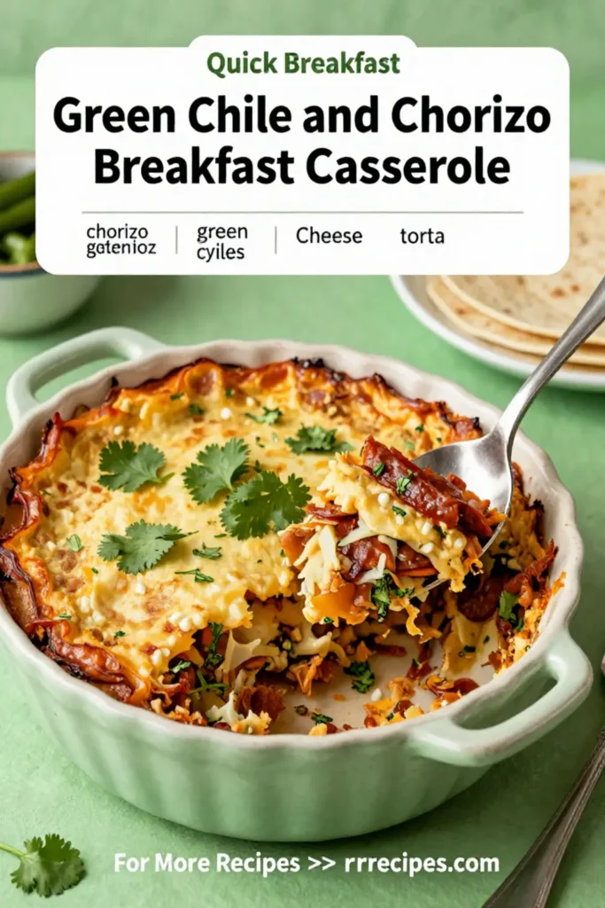 Breakfast Casserole: Green Chile and Chorizo Breakfast Casserole in 35 Minutes