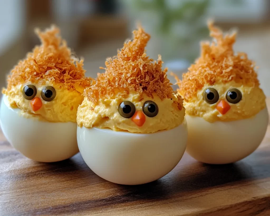 Deviled Eggs: Easter Chick Deviled Eggs With Olive Eyes in 25 Minutes