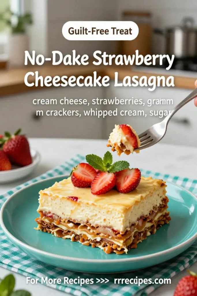 No-Bake Strawberry Cheesecake Lasagna