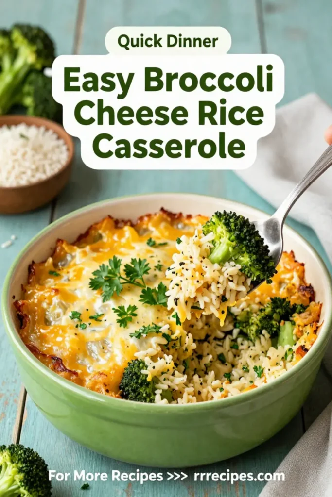 Easy Broccoli Cheese Rice Casserole