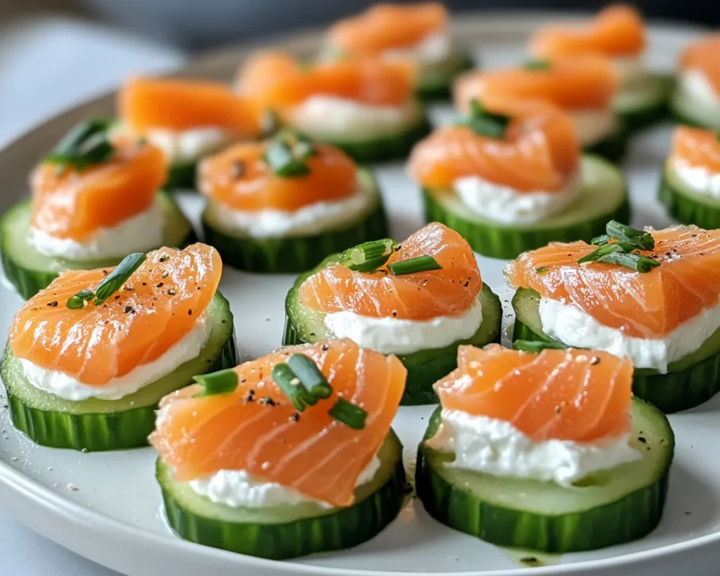Lunch Ideas: Smoked Salmon and Cream Cheese Cucumber Bites in 10 Minutes