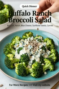 Broccoli Salad: Buffalo Ranch Broccoli Salad With Blue Cheese Crumbles in 15 Minutes