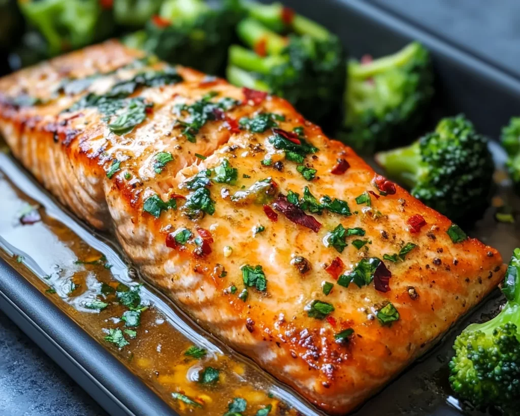 Salmon Recipes: Miso Butter Baked Salmon With Broccoli in 20 Minutes