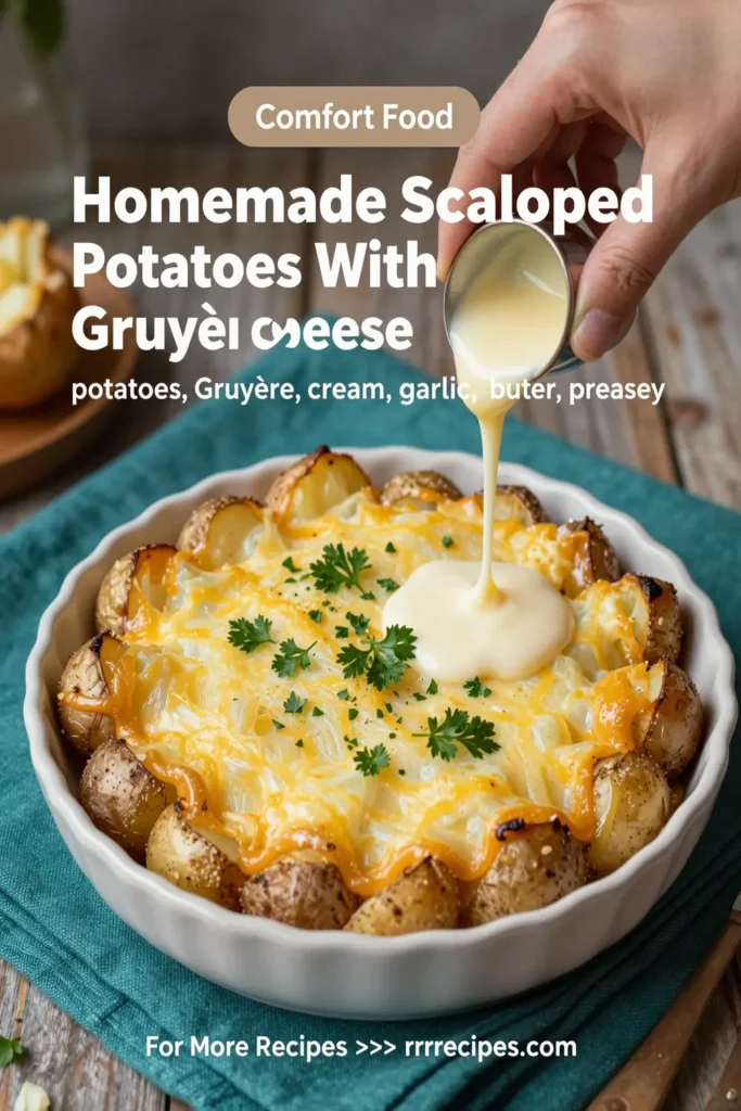 Homemade Scalloped Potatoes With Gruyere Cheese