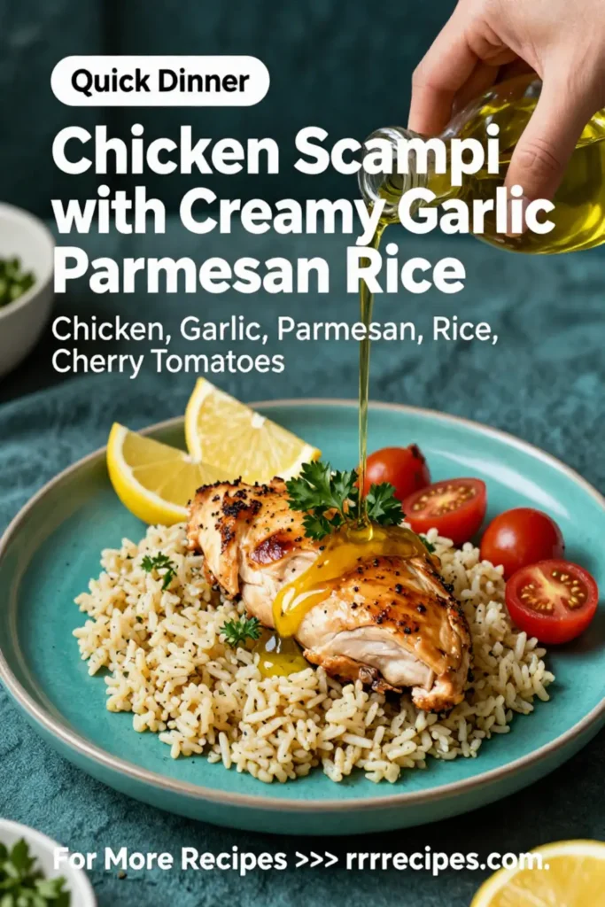 Chicken Scampi with Creamy Garlic Parmesan Rice