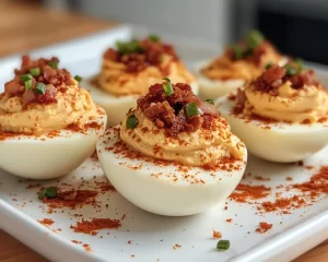 Deviled Eggs: Smoked Bacon Deviled Eggs With Paprika in 25 Minutes