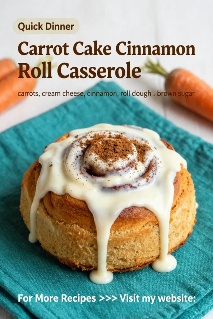 Carrot Cake Recipe: Carrot Cake Cinnamon Roll Casserole With Cream Cheese Glaze in 35 Minutes