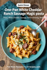 One-Pan White Cheddar Ranch Sausage Magic Pasta