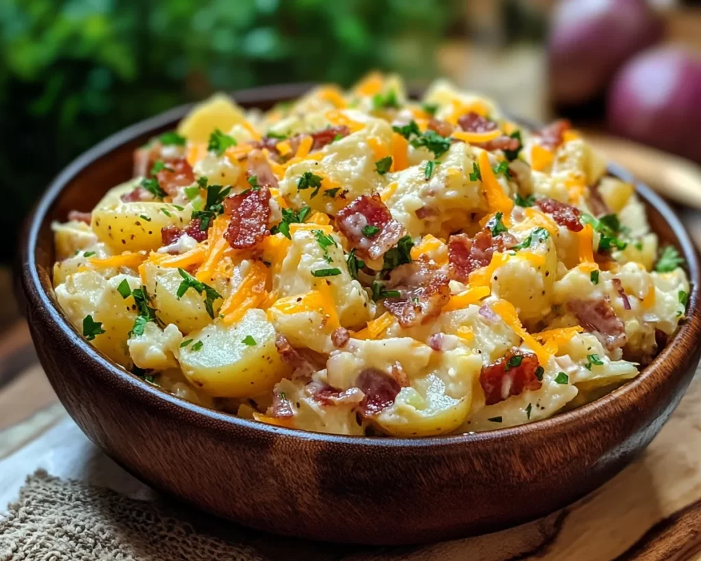 Potato Salad: Loaded Baked Potato Salad With Bacon and Cheddar in 25 Minutes