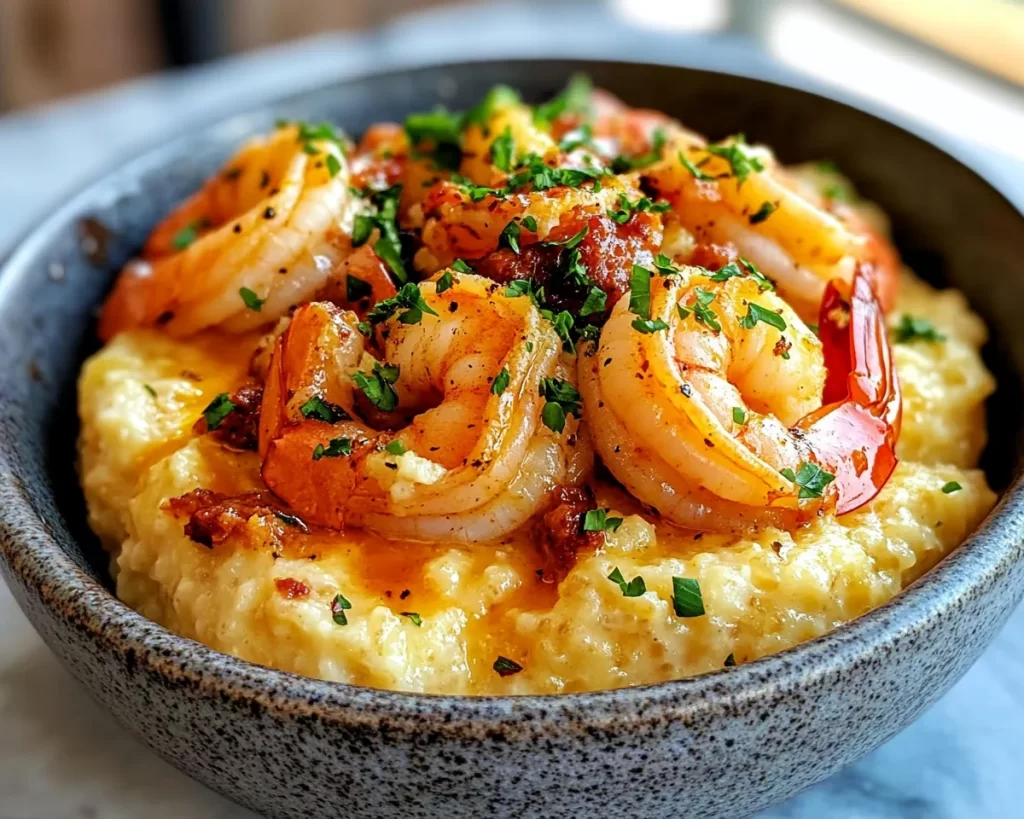 Shrimp Recipes: Garlic Butter Shrimp and Grits With Andouille in 20 Minutes