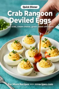 Deviled Eggs: Crab Rangoon Deviled Eggs With Sweet Chili Drizzle in 25 Minutes