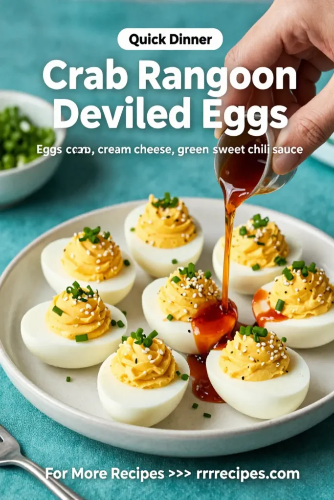 Deviled Eggs: Crab Rangoon Deviled Eggs With Sweet Chili Drizzle in 25 Minutes