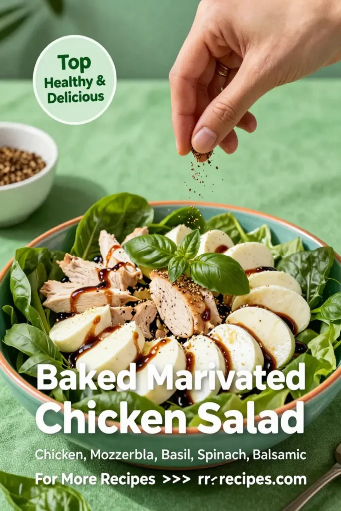 Baked Marinated Chicken Salad with Mozzarella and Balsamic Vinaigrette