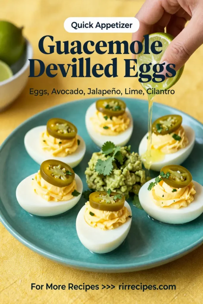 Deviled Eggs: Guacamole Deviled Eggs With Pickled Jalapeño in 20 Minutes