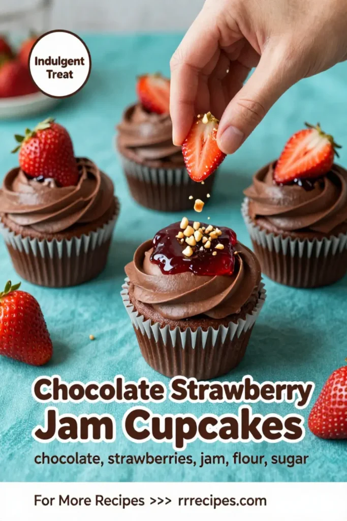 Chocolate Strawberry Jam Cupcakes