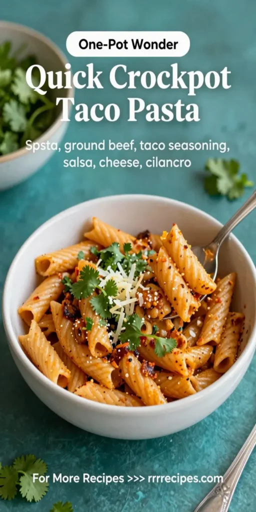 Quick Crockpot Taco Pasta