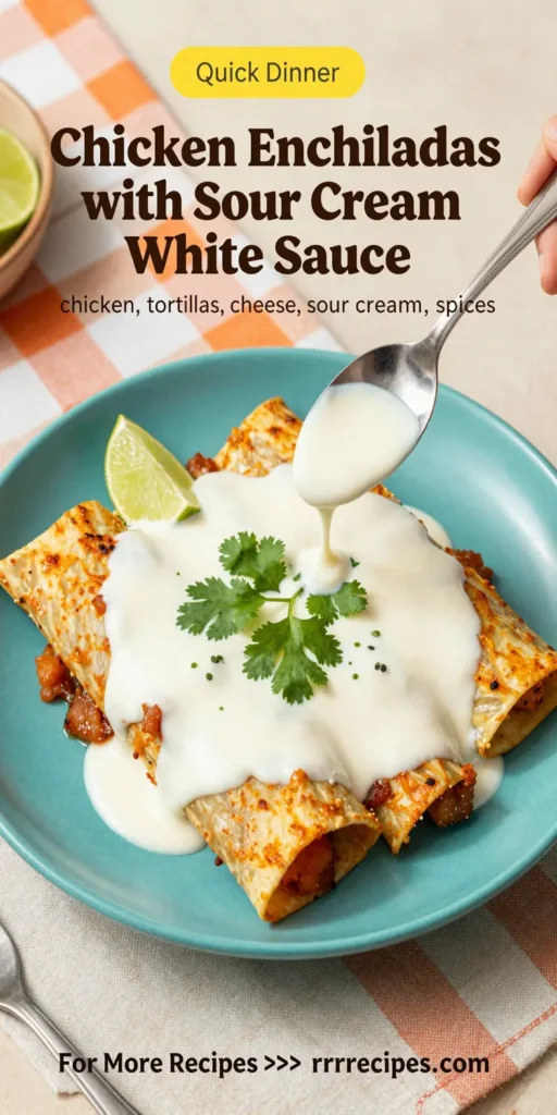 Chicken Enchiladas with Sour Cream White Sauce