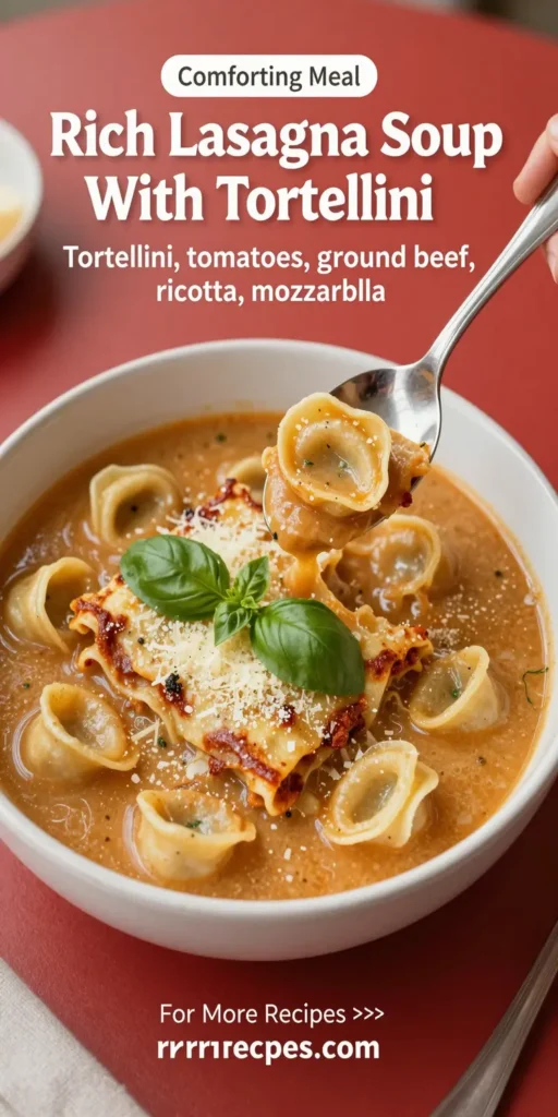 Rich Lasagna Soup With Tortellini