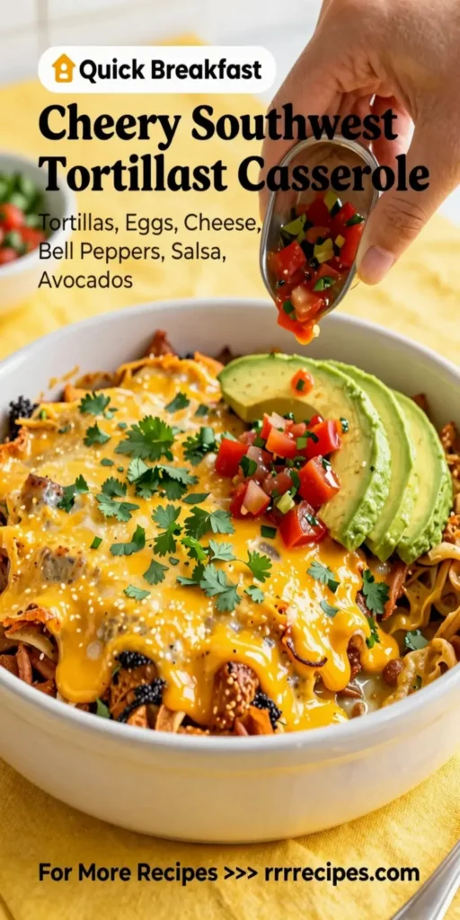 Cheesy Southwest Tortilla Breakfast Casserole